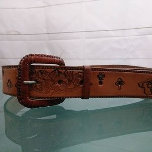 Costa Rica Leather Belt Tropical Print Belt Western Vibe